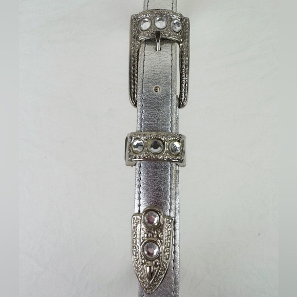 A.Brod Vintage 80's Silver Metallic Belt - Picture 7 of 8